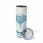 New Zealand Manta Ray Tattoo Skinny Tumbler Aotearoa Maori Haehae Paua Shell - Aussie Hoodie