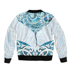 New Zealand Manta Ray Tattoo Sleeve Zip Bomber Jacket Aotearoa Maori Haehae Paua Shell - Aussie Hoodie