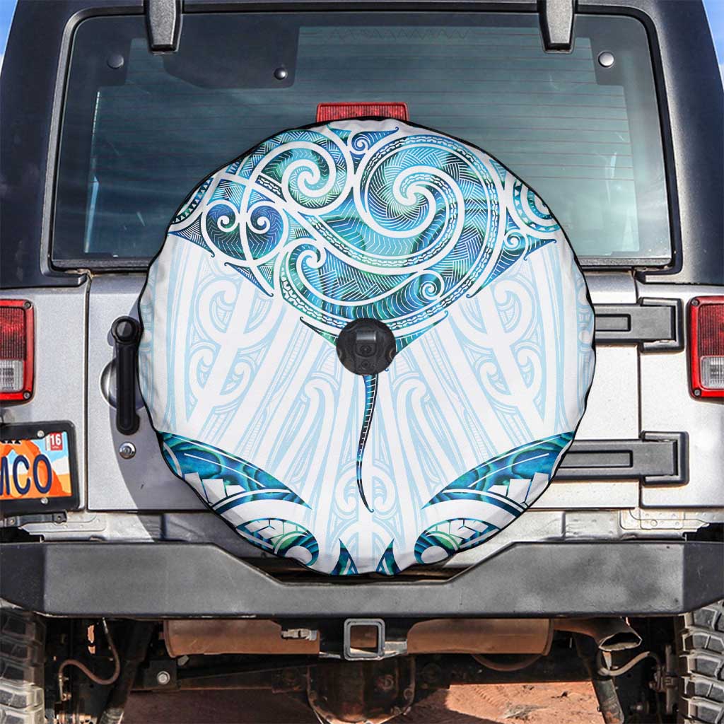 New Zealand Manta Ray Tattoo Spare Tire Cover Aotearoa Maori Haehae Paua Shell - Aussie Hoodie