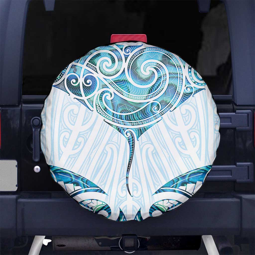 New Zealand Manta Ray Tattoo Spare Tire Cover Aotearoa Maori Haehae Paua Shell - Aussie Hoodie