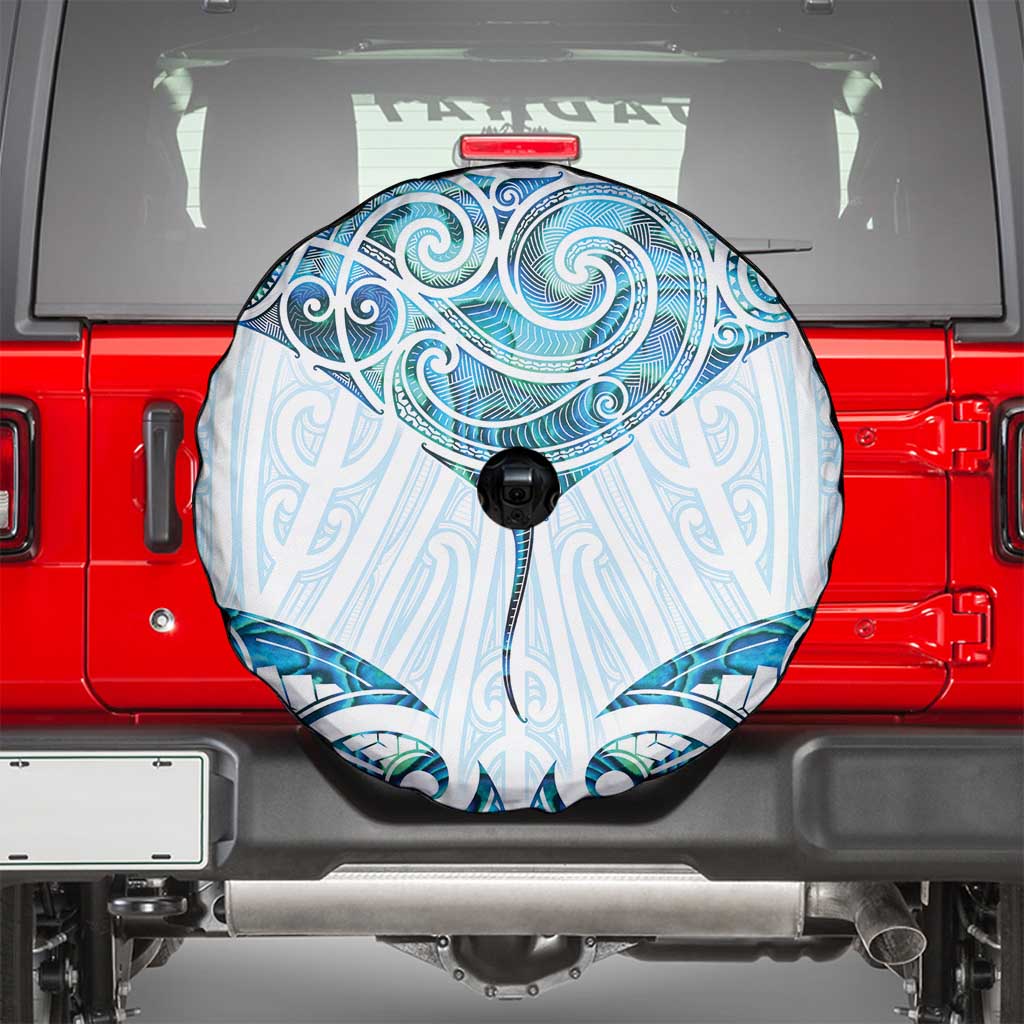 New Zealand Manta Ray Tattoo Spare Tire Cover Aotearoa Maori Haehae Paua Shell - Aussie Hoodie