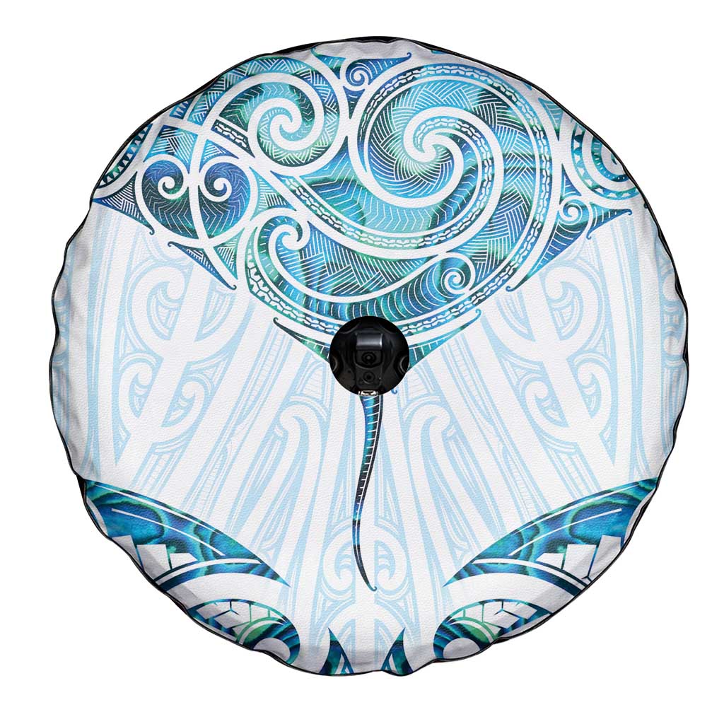 New Zealand Manta Ray Tattoo Spare Tire Cover Aotearoa Maori Haehae Paua Shell - Aussie Hoodie