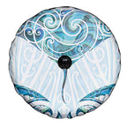 New Zealand Manta Ray Tattoo Spare Tire Cover Aotearoa Maori Haehae Paua Shell - Aussie Hoodie