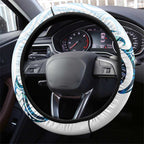 New Zealand Manta Ray Tattoo Steering Wheel Cover Aotearoa Maori Haehae Paua Shell - Aussie Hoodie