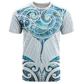 New Zealand Manta Ray Tattoo T Shirt Aotearoa Maori Haehae Paua Shell - Aussie Hoodie