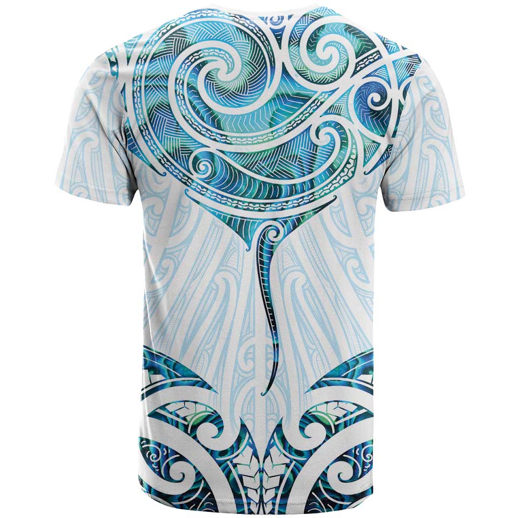 New Zealand Manta Ray Tattoo T Shirt Aotearoa Maori Haehae Paua Shell - Aussie Hoodie