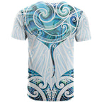 New Zealand Manta Ray Tattoo T Shirt Aotearoa Maori Haehae Paua Shell - Aussie Hoodie