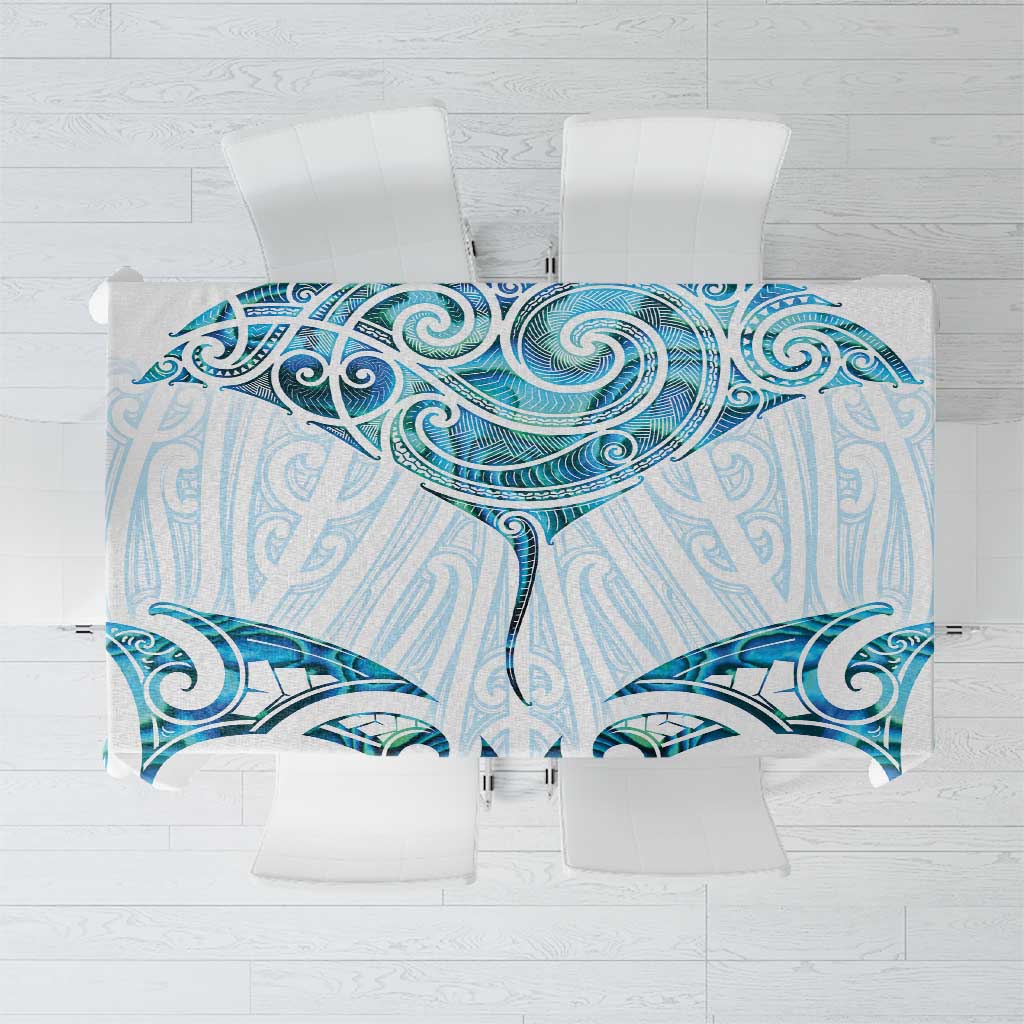 New Zealand Manta Ray Tattoo Tablecloth Aotearoa Maori Haehae Paua Shell - Aussie Hoodie