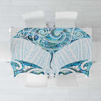 New Zealand Manta Ray Tattoo Tablecloth Aotearoa Maori Haehae Paua Shell - Aussie Hoodie