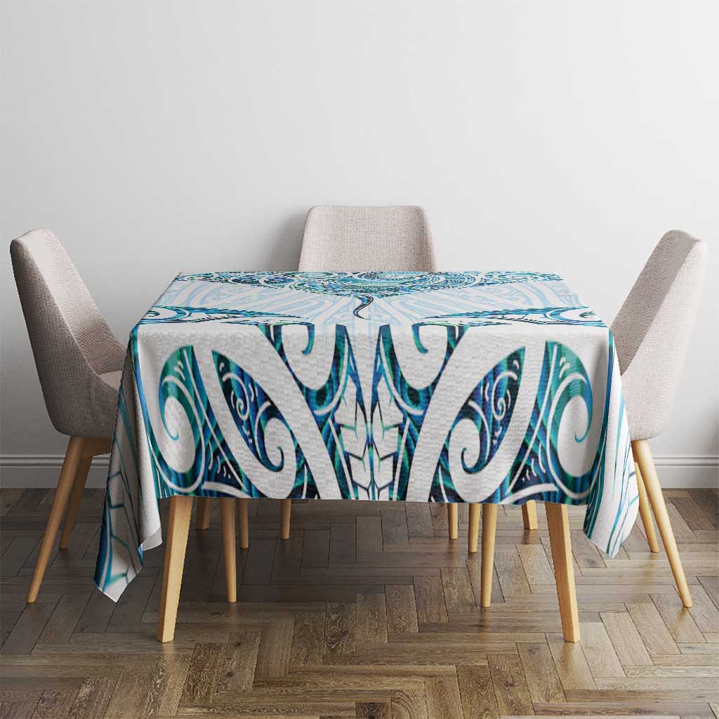 New Zealand Manta Ray Tattoo Tablecloth Aotearoa Maori Haehae Paua Shell - Aussie Hoodie