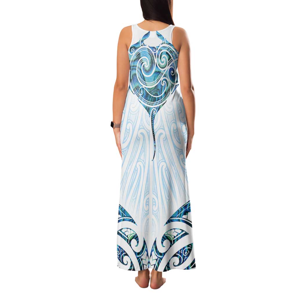 New Zealand Manta Ray Tattoo Tank Maxi Dress Aotearoa Maori Haehae Paua Shell - Aussie Hoodie