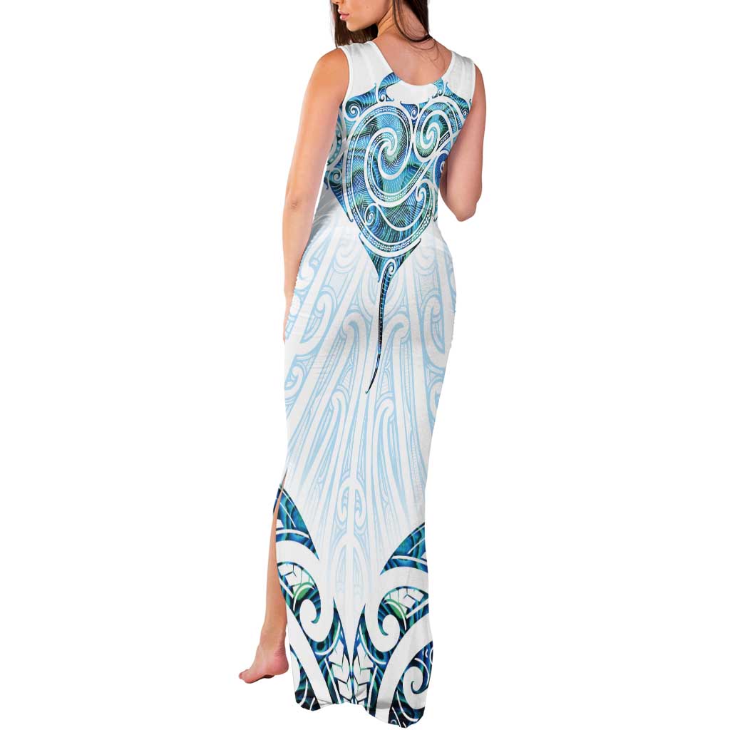 New Zealand Manta Ray Tattoo Tank Maxi Dress Aotearoa Maori Haehae Paua Shell - Aussie Hoodie