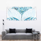 New Zealand Manta Ray Tattoo Tapestry Aotearoa Maori Haehae Paua Shell - Aussie Hoodie