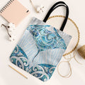 New Zealand Manta Ray Tattoo Tote Bag Aotearoa Maori Haehae Paua Shell - Aussie Hoodie
