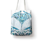 New Zealand Manta Ray Tattoo Tote Bag Aotearoa Maori Haehae Paua Shell - Aussie Hoodie
