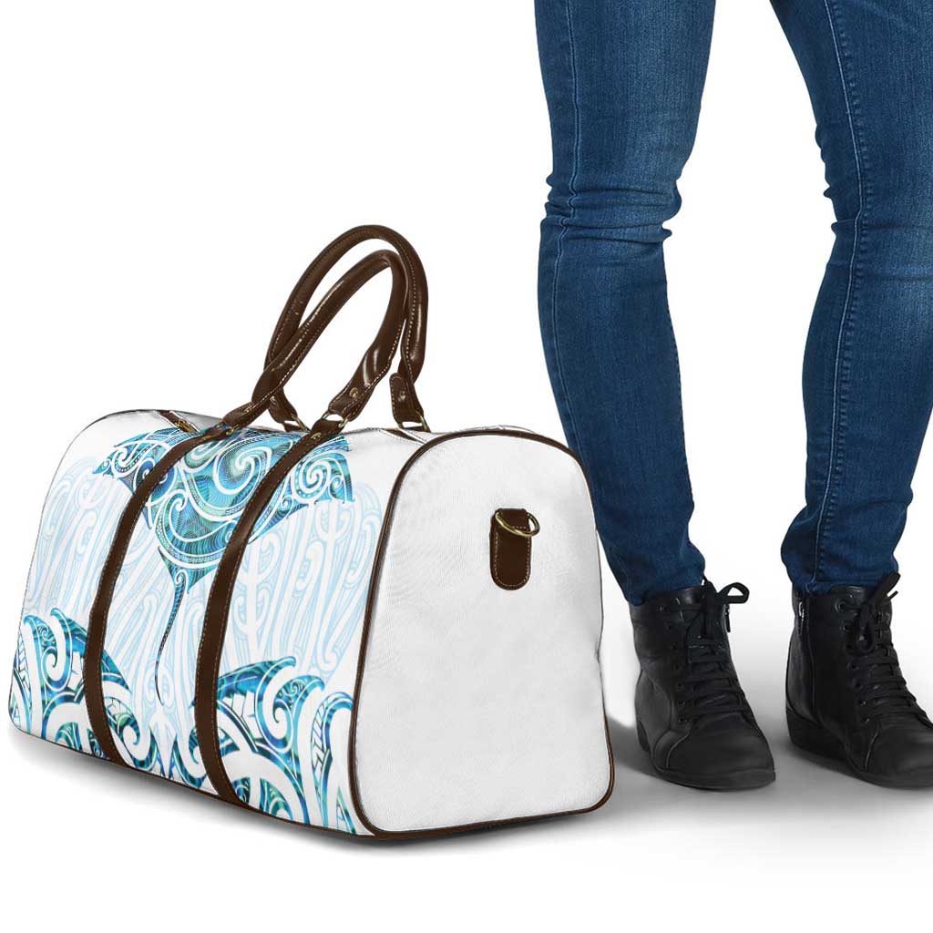 New Zealand Manta Ray Tattoo Travel Bag Aotearoa Maori Haehae Paua Shell - Aussie Hoodie