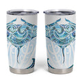 New Zealand Manta Ray Tattoo Tumbler Cup Aotearoa Maori Haehae Paua Shell - Aussie Hoodie