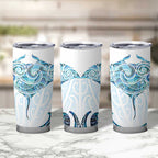 New Zealand Manta Ray Tattoo Tumbler Cup Aotearoa Maori Haehae Paua Shell - Aussie Hoodie