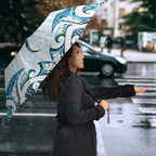 New Zealand Manta Ray Tattoo Umbrella Aotearoa Maori Haehae Paua Shell - Aussie Hoodie