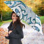 New Zealand Manta Ray Tattoo Umbrella Aotearoa Maori Haehae Paua Shell - Aussie Hoodie