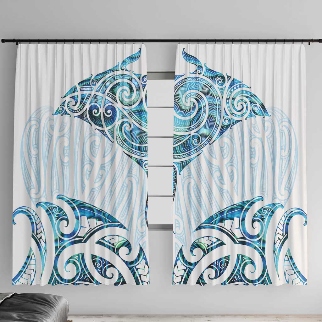 New Zealand Manta Ray Tattoo Window Curtain Aotearoa Maori Haehae Paua Shell - Aussie Hoodie