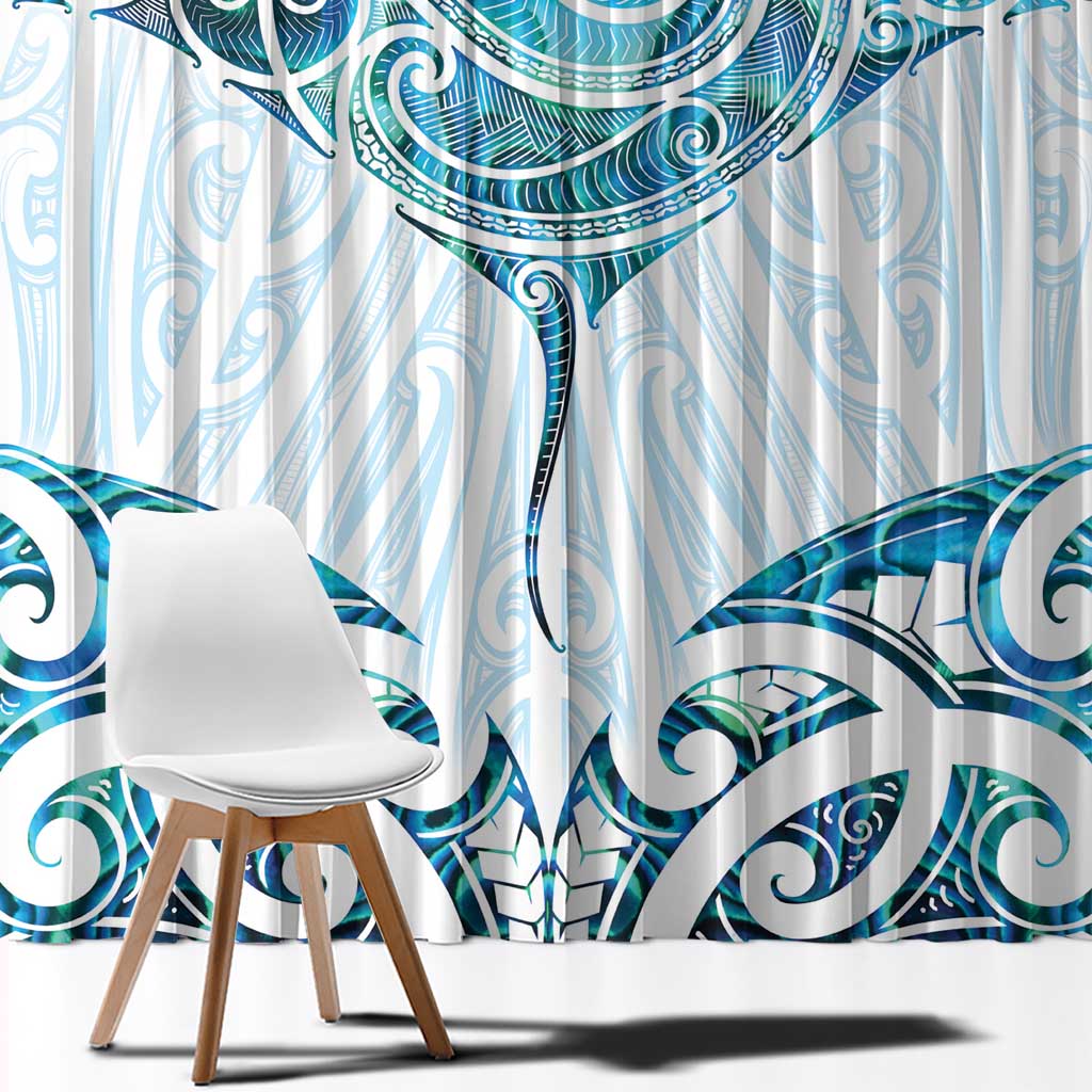 New Zealand Manta Ray Tattoo Window Curtain Aotearoa Maori Haehae Paua Shell - Aussie Hoodie