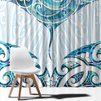 New Zealand Manta Ray Tattoo Window Curtain Aotearoa Maori Haehae Paua Shell - Aussie Hoodie