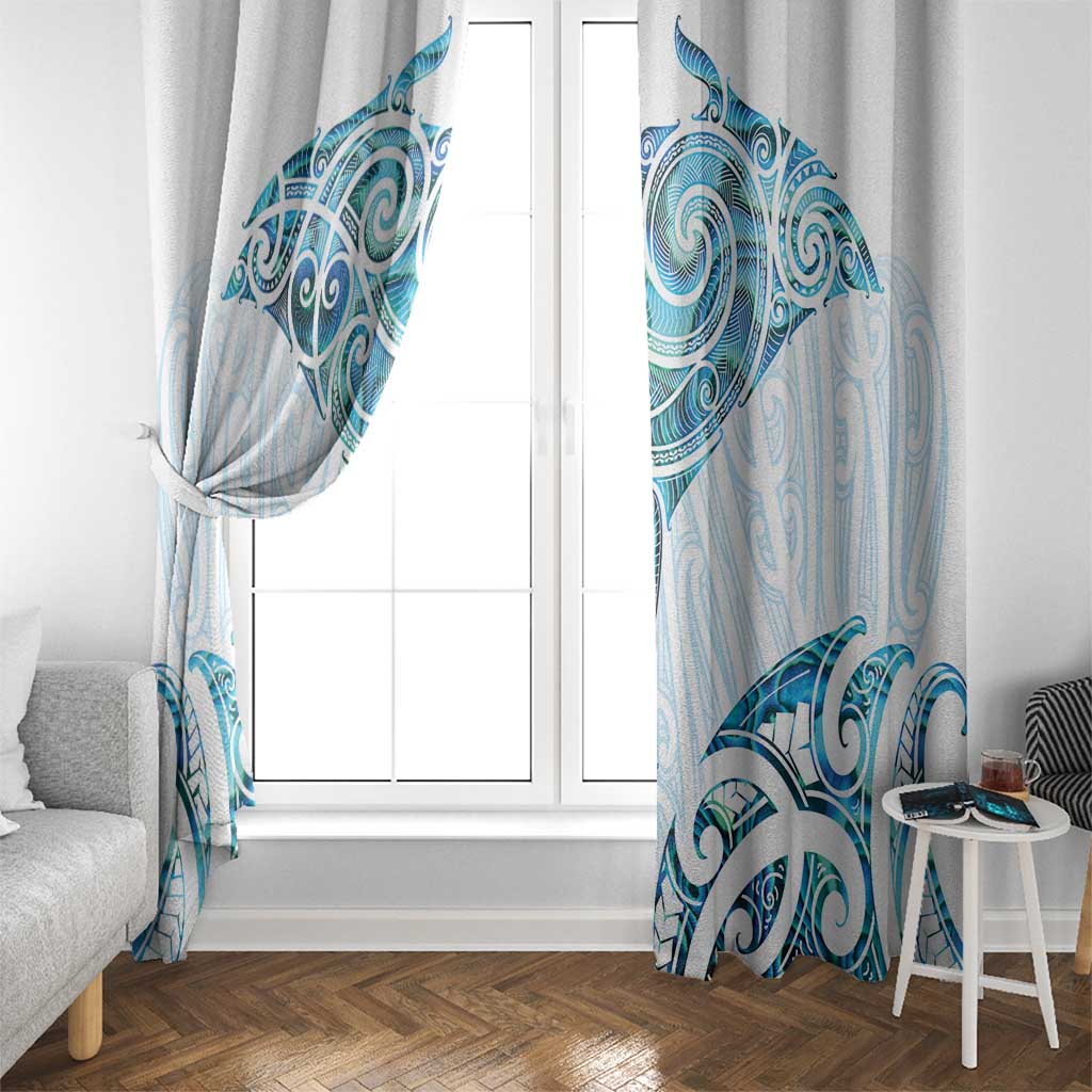 New Zealand Manta Ray Tattoo Window Curtain Aotearoa Maori Haehae Paua Shell - Aussie Hoodie