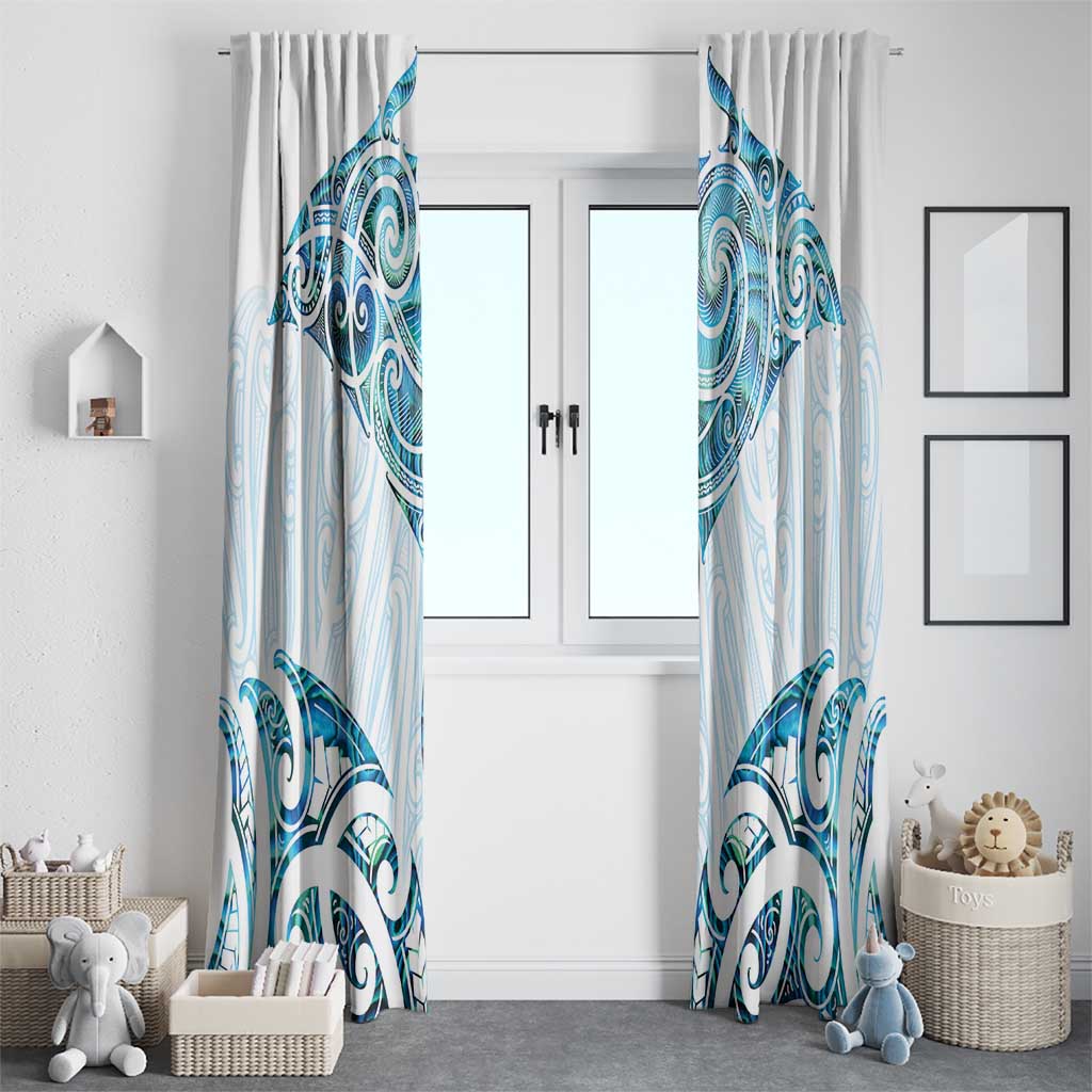 New Zealand Manta Ray Tattoo Window Curtain Aotearoa Maori Haehae Paua Shell - Aussie Hoodie