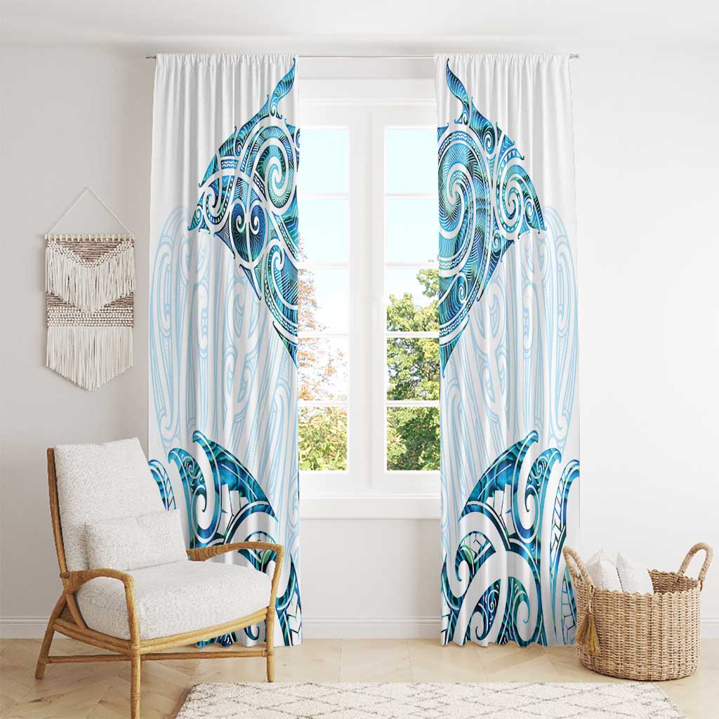 New Zealand Manta Ray Tattoo Window Curtain Aotearoa Maori Haehae Paua Shell - Aussie Hoodie