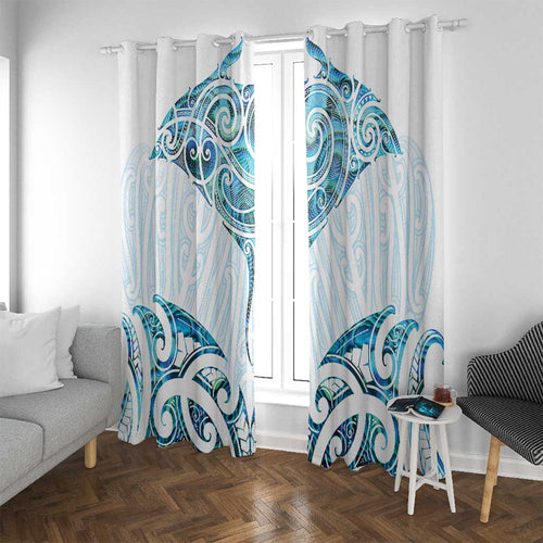 New Zealand Manta Ray Tattoo Window Curtain Aotearoa Maori Haehae Paua Shell - Aussie Hoodie