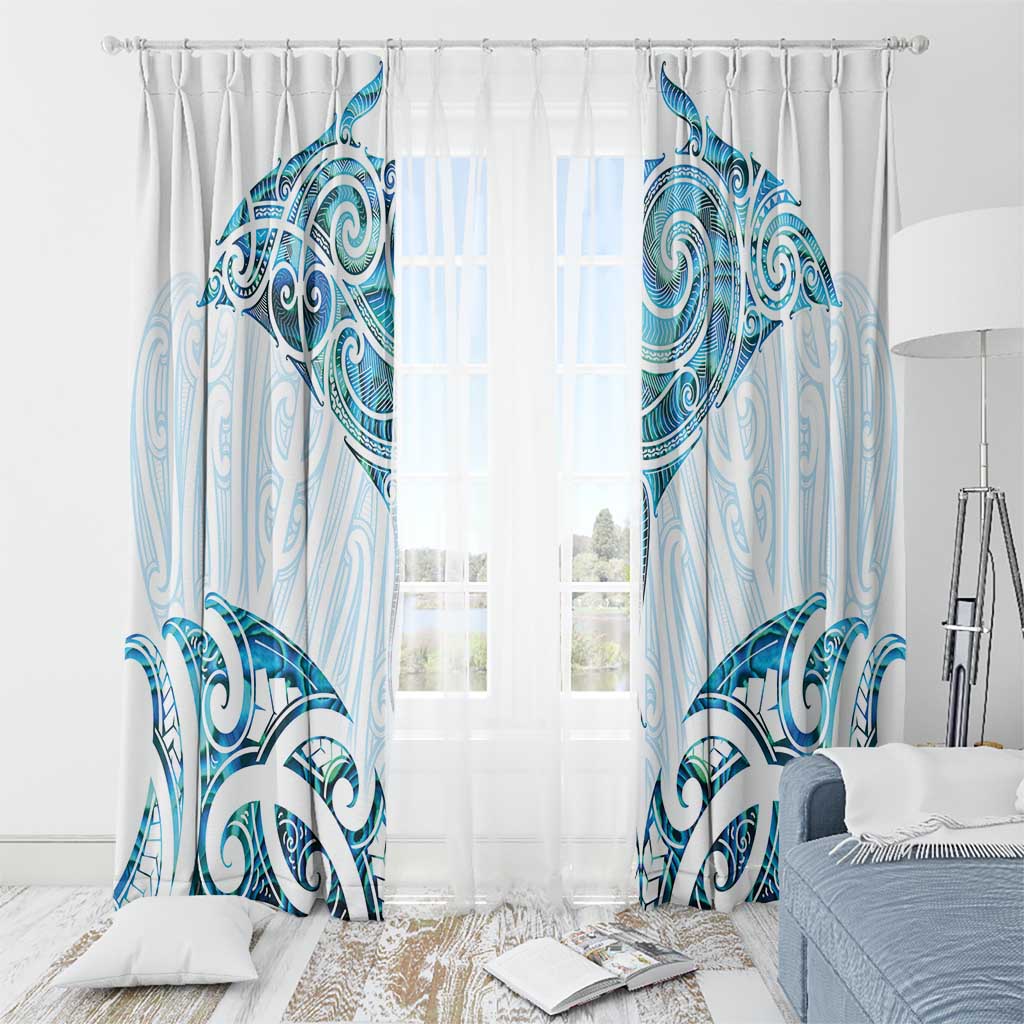 New Zealand Manta Ray Tattoo Window Curtain Aotearoa Maori Haehae Paua Shell - Aussie Hoodie