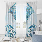 New Zealand Manta Ray Tattoo Window Curtain Aotearoa Maori Haehae Paua Shell - Aussie Hoodie