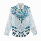 New Zealand Manta Ray Tattoo Women Casual Shirt Aotearoa Maori Haehae Paua Shell - Aussie Hoodie