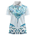 New Zealand Manta Ray Tattoo Women Polo Shirt Aotearoa Maori Haehae Paua Shell - Aussie Hoodie