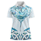 New Zealand Manta Ray Tattoo Women Polo Shirt Aotearoa Maori Haehae Paua Shell - Aussie Hoodie