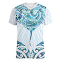 New Zealand Manta Ray Tattoo Women V-Neck T-Shirt Aotearoa Maori Haehae Paua Shell - Aussie Hoodie
