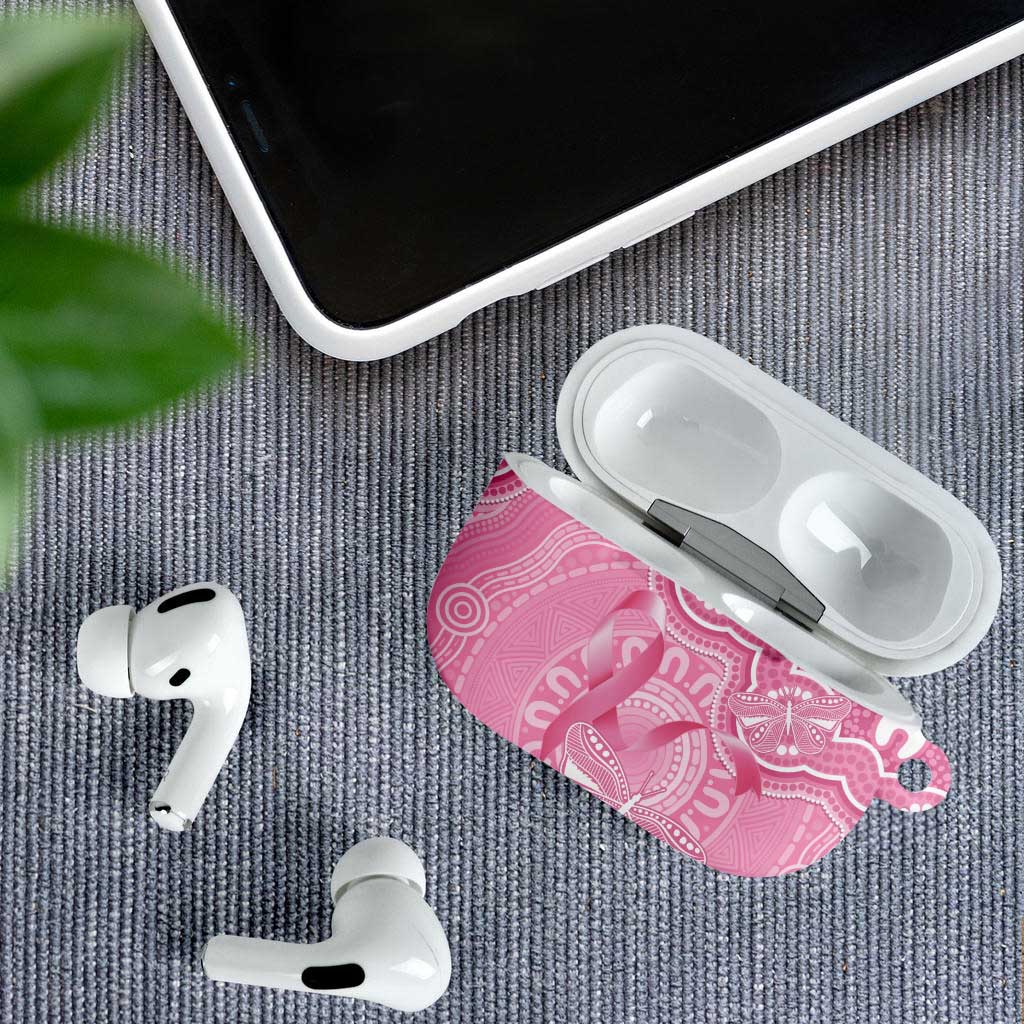Australia Indigenous AirPods Case Pink Ribbon Breast Cancer Butterfly Aboriginal - Aussie Hoodie