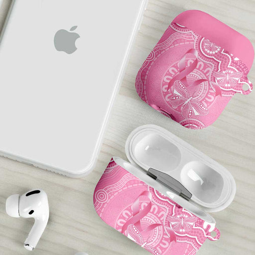 Australia Indigenous AirPods Case Pink Ribbon Breast Cancer Butterfly Aboriginal - Aussie Hoodie