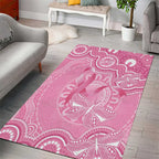 Australia Indigenous Area Rug Pink Ribbon Breast Cancer Butterfly Aboriginal - Aussie Hoodie