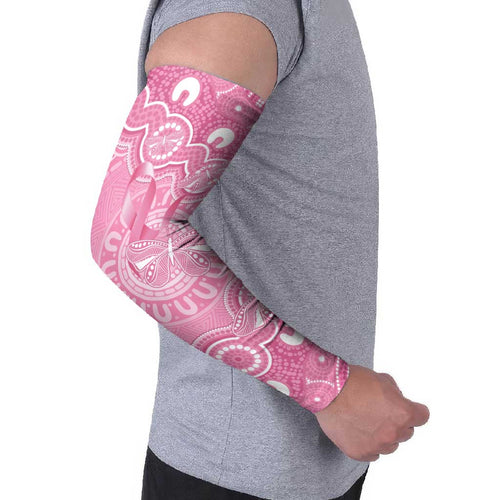 Australia Indigenous Arm Sleeves Pink Ribbon Breast Cancer Butterfly Aboriginal - Aussie Hoodie