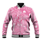 Australia Indigenous Baseball Jacket Pink Ribbon Breast Cancer Butterfly Aboriginal - Aussie Hoodie