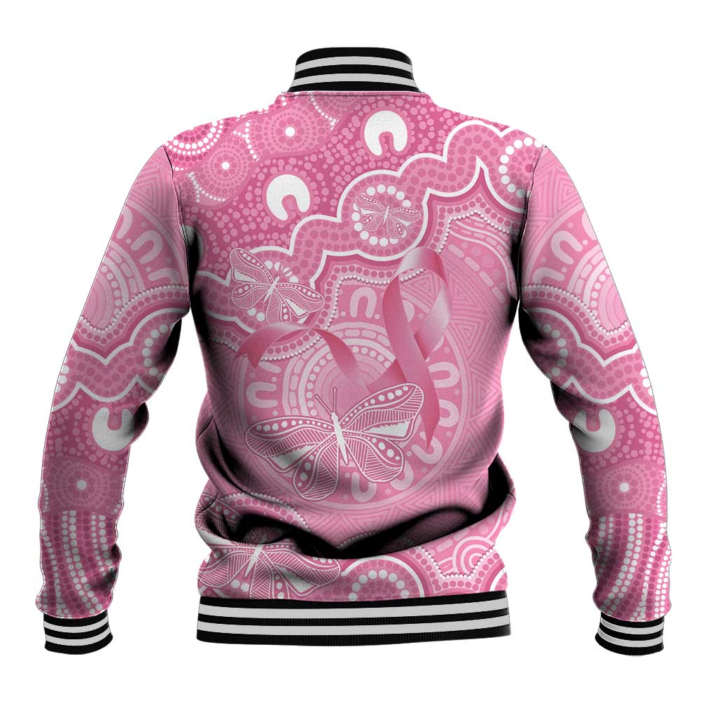 Australia Indigenous Baseball Jacket Pink Ribbon Breast Cancer Butterfly Aboriginal - Aussie Hoodie