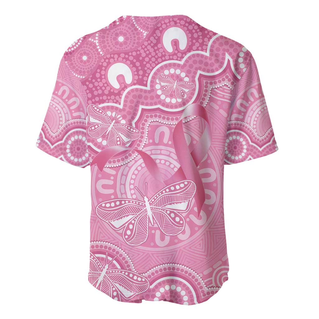 Australia Indigenous Baseball Jersey Pink Ribbon Breast Cancer Butterfly Aboriginal - Aussie Hoodie