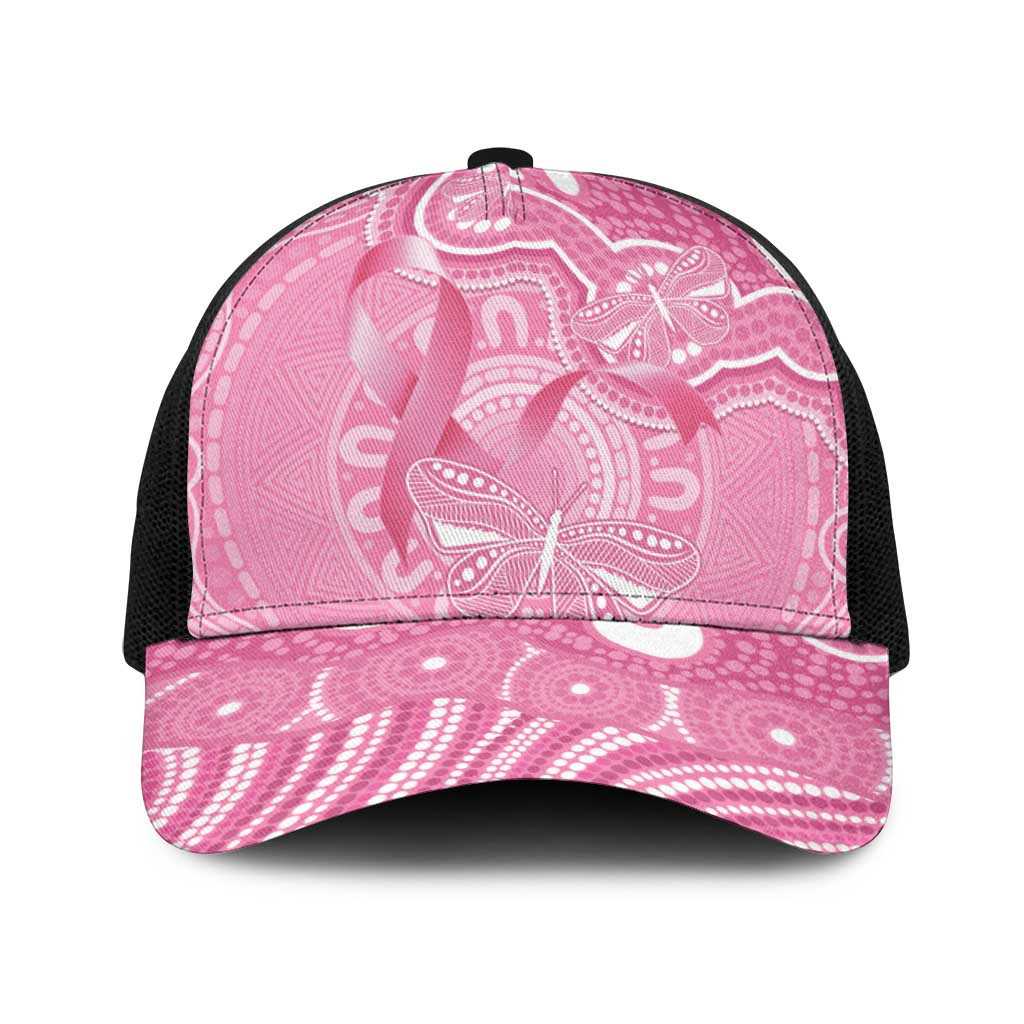 Australia Indigenous Baseball Net Cap Pink Ribbon Breast Cancer Butterfly Aboriginal - Aussie Hoodie