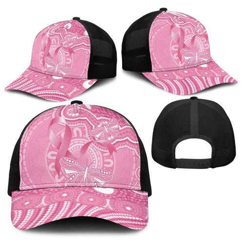 Australia Indigenous Baseball Net Cap Pink Ribbon Breast Cancer Butterfly Aboriginal - Aussie Hoodie