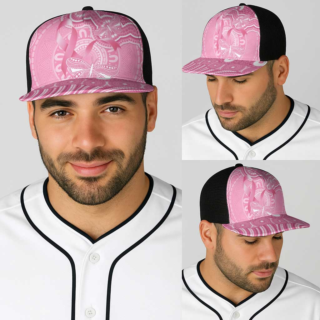 Australia Indigenous Baseball Net Cap Pink Ribbon Breast Cancer Butterfly Aboriginal - Aussie Hoodie