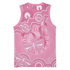 Australia Indigenous Basketball Jersey Pink Ribbon Breast Cancer Butterfly Aboriginal - Aussie Hoodie