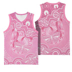 Australia Indigenous Basketball Jersey Pink Ribbon Breast Cancer Butterfly Aboriginal - Aussie Hoodie