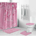 Australia Indigenous Bathroom Set Pink Ribbon Breast Cancer Butterfly Aboriginal - Aussie Hoodie